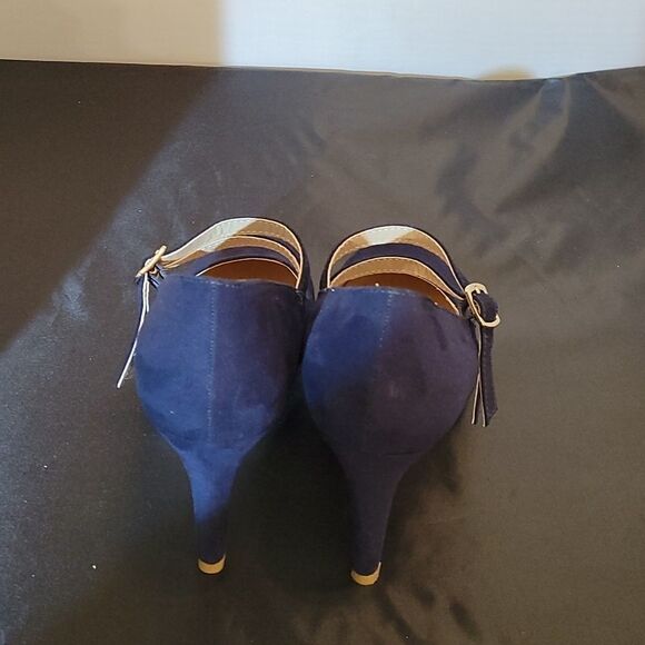 BRAND NEW JUSTFAB RAYNA DARK BLUE SUEDE MARY JANE STYLE WOMEN"S SHOE - Picture 8 of 15